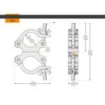 Swivel Coupler Slim 48-51/30/250KG Zwart - Afbeelding 2