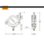 Half Coupler Slim 48-51/30/300KG zwart - Afbeelding 3