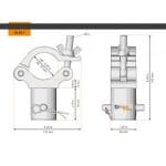 Half Coupler Spacer Female 48-51 / 50 / 500 kg Zwart - Afbeelding 2