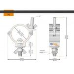 Half Coupler Small 48-51/30/100 Zwart - Afbeelding 3