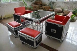 Flightcase Tafel met 2 stoelen