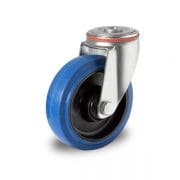 Blue Wheel zwenkwiel 100mm met 1 gats montage