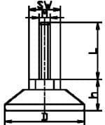 Stelvoet draaibaar  Ø55x22M12x50 binnen 6 kant - Afbeelding 2