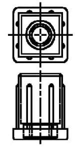Inslagdop 40x40 mm met Draadgat M10 t.b.v. Stelvoet - Afbeelding 2
