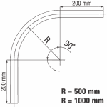 Eurotrack Wentex – Gordijnrail bochtstuk 90º
